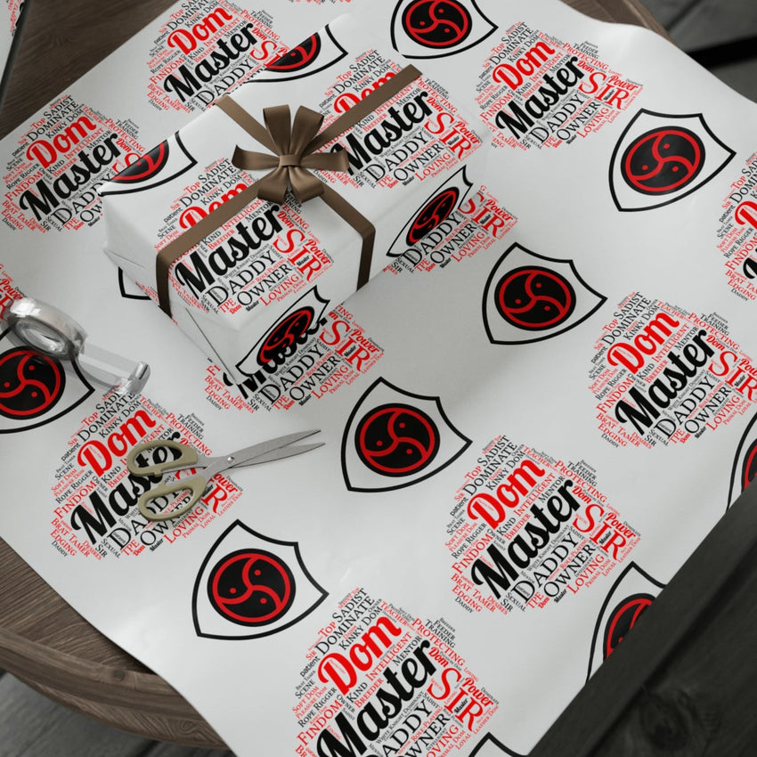 Master Dom Wrapping Paper Word Art Adult Gift Wrap