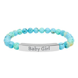 Baby Girl DDlg Submissive Engraved Stone Stretch Bracelet