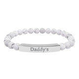Daddy's DDlg Submissive Engraved Stone Stretch Bracelet