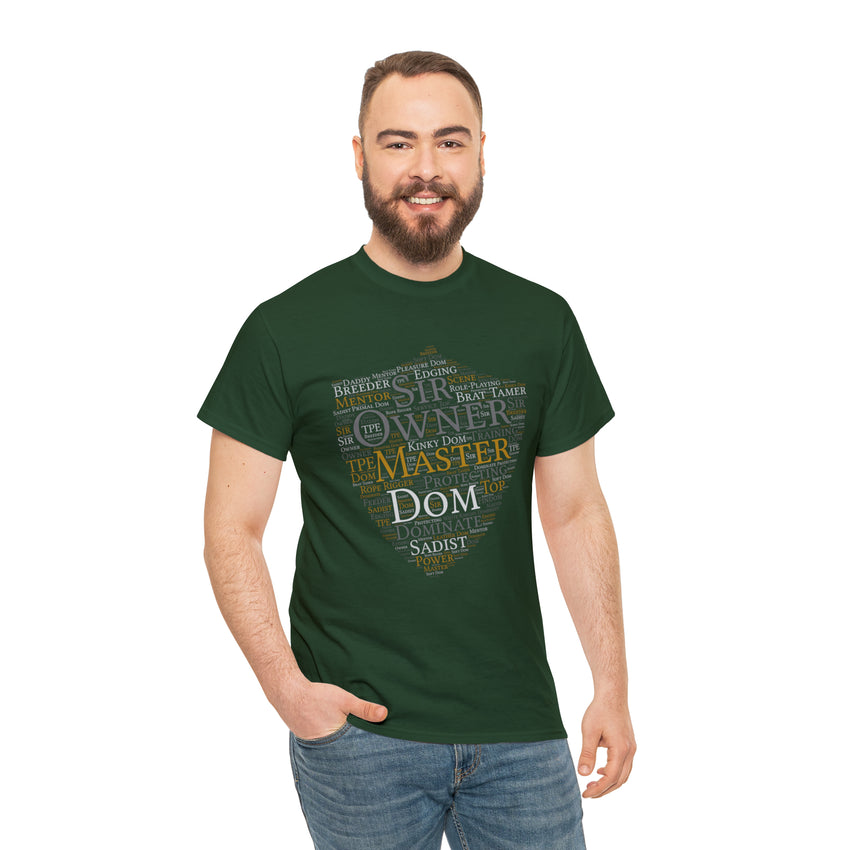 BDSM Master Dom Word Cloud Art Shield T-Shirt