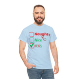 Naughty Nice HERS Christmas T-shirt Sexy Cotton Tee