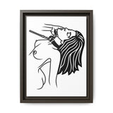 Minimalist BDSM Line Art Framed Canvas | Ball Gag Wall Art | Modern Alternative Lifestyle Décor