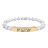 Bracelet Engraved Master - Natural Stone