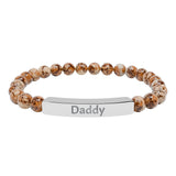 Bracelet Engraved Daddy - Natural Stone