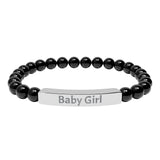 Baby Girl DDlg Submissive Engraved Stone Stretch Bracelet