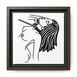 Minimalist BDSM Line Art Framed Canvas | Ball Gag Wall Art | Modern Alternative Lifestyle Décor