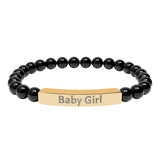 Baby Girl DDlg Submissive Engraved Stone Stretch Bracelet