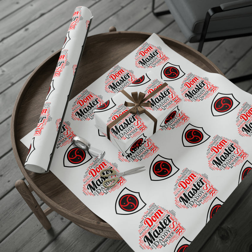 Master Dom Wrapping Paper Word Art Adult Gift Wrap
