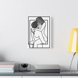 Minimalist Erotic Line Art Framed Canvas | Sensual Couple Wall Art | Modern Bedroom Décor
