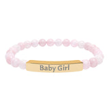Baby Girl DDlg Submissive Engraved Stone Stretch Bracelet
