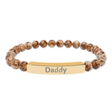 Bracelet Engraved Daddy - Natural Stone