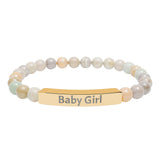 Baby Girl DDlg Submissive Engraved Stone Stretch Bracelet