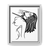 Minimalist BDSM Line Art Framed Canvas | Ball Gag Wall Art | Modern Alternative Lifestyle Décor