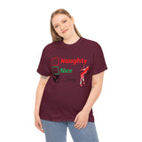 Naughty Nice Kinky Christmas T-shirt Sexy Cotton Tee