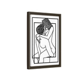 Lovers Line Art Framed Canvas | Romantic Couple Wall Art | Modern Bedroom Décor