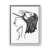 Minimalist BDSM Line Art Framed Canvas | Ball Gag Wall Art | Modern Alternative Lifestyle Décor