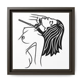 Minimalist BDSM Line Art Framed Canvas | Ball Gag Wall Art | Modern Alternative Lifestyle Décor