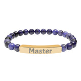 Bracelet Engraved Master - Natural Stone