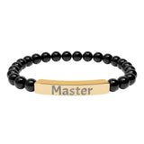 Bracelet Engraved Master - Natural Stone