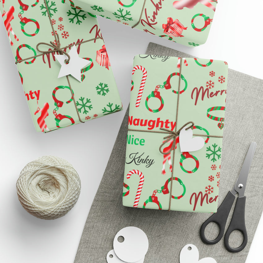 Naughty Nice Kinky Adult Gift Wrap paper