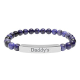 Daddy's DDlg Submissive Engraved Stone Stretch Bracelet