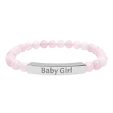 Baby Girl DDlg Submissive Engraved Stone Stretch Bracelet