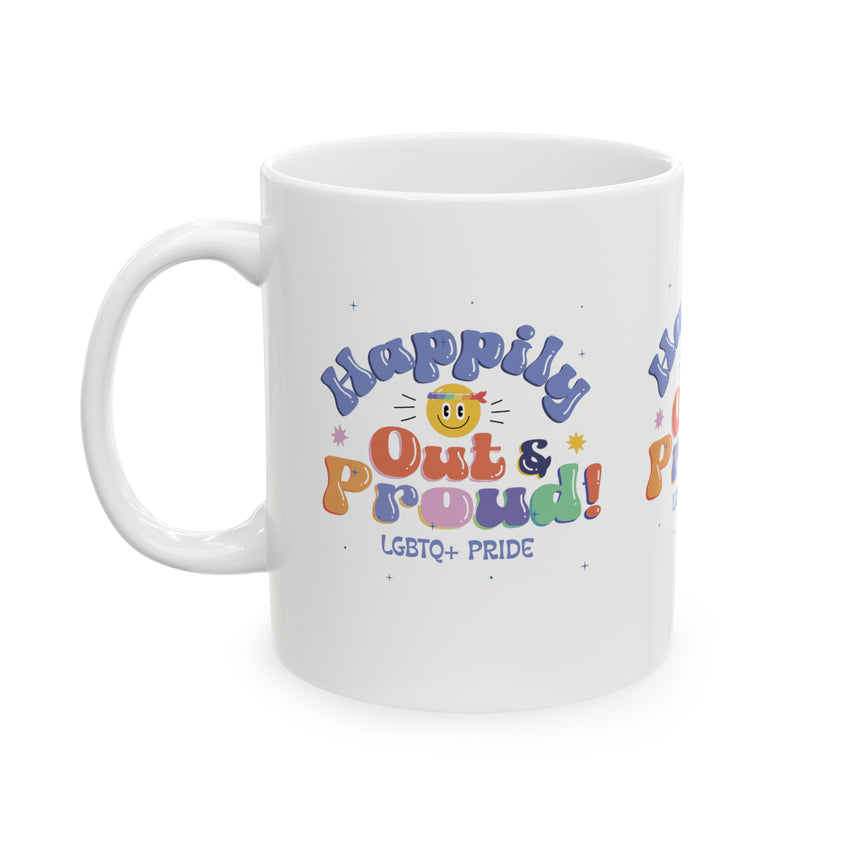 Out and LGBTQ Proud 80's Style Coffee Mug: Show Your Pride!