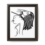 Minimalist BDSM Line Art Framed Canvas | Ball Gag Wall Art | Modern Alternative Lifestyle Décor