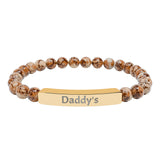 Daddy's DDlg Submissive Engraved Stone Stretch Bracelet