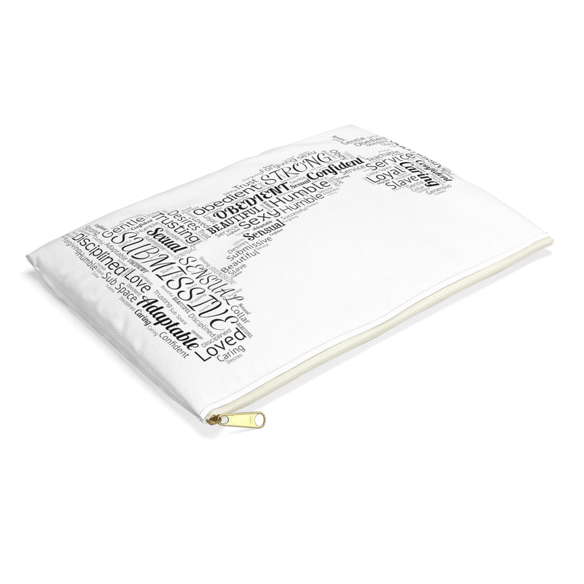 Kneeling Submissive Word Art Accessory Pouch Bag
