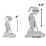 Kneeling Submissive Word Art Sticker