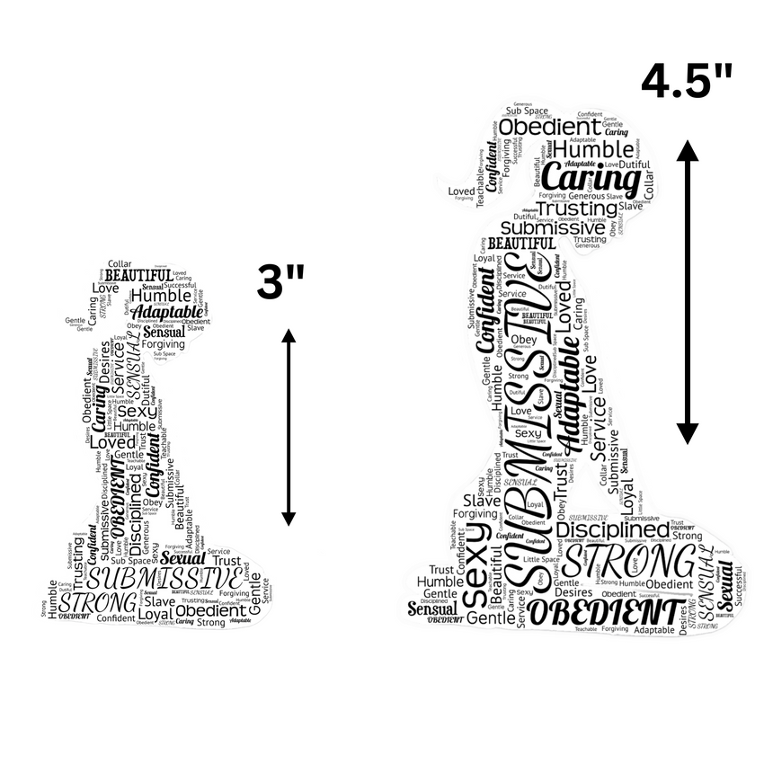 Kneeling Submissive Word Art Sticker