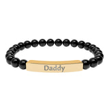Bracelet Engraved Daddy - Natural Stone