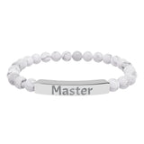 Bracelet Engraved Master - Natural Stone