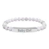 Baby Girl DDlg Submissive Engraved Stone Stretch Bracelet