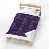Velveteen Plush Blanket — Purple Submissive Word-Cloud Love Pattern