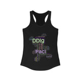 BDSM Submissive Teddy Bear DDlg Word Art Women's Racerback Tank