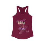 BDSM Submissive Teddy Bear DDlg Word Art Women's Racerback Tank