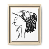 Minimalist BDSM Line Art Framed Canvas | Ball Gag Wall Art | Modern Alternative Lifestyle Décor