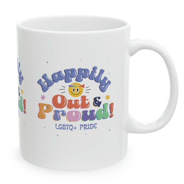 Out and LGBTQ Proud 80's Style Coffee Mug: Show Your Pride!