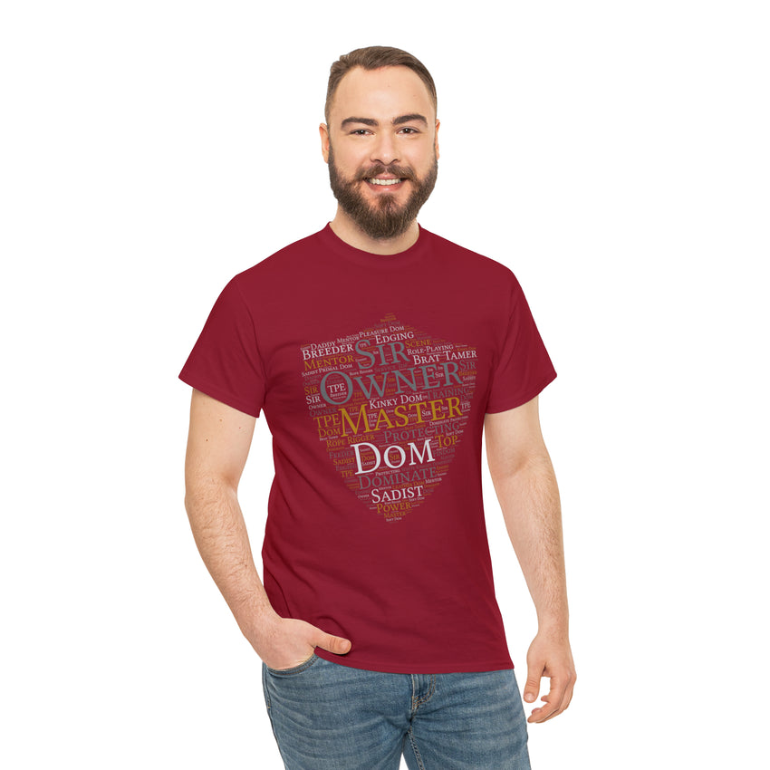 BDSM Master Dom Word Cloud Art Shield T-Shirt
