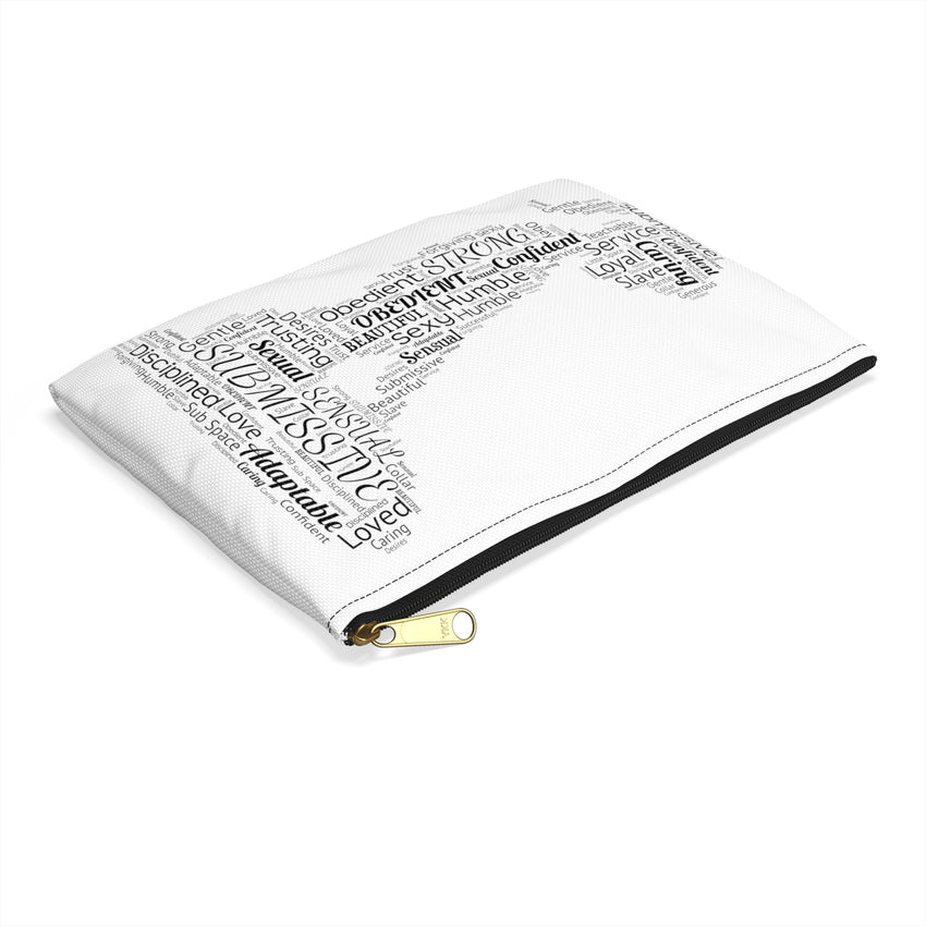 Kneeling Submissive Word Art Accessory Pouch Bag