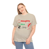 Naughty Nice Kinky Christmas T-shirt Sexy Cotton Tee