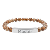 Bracelet Engraved Master - Natural Stone