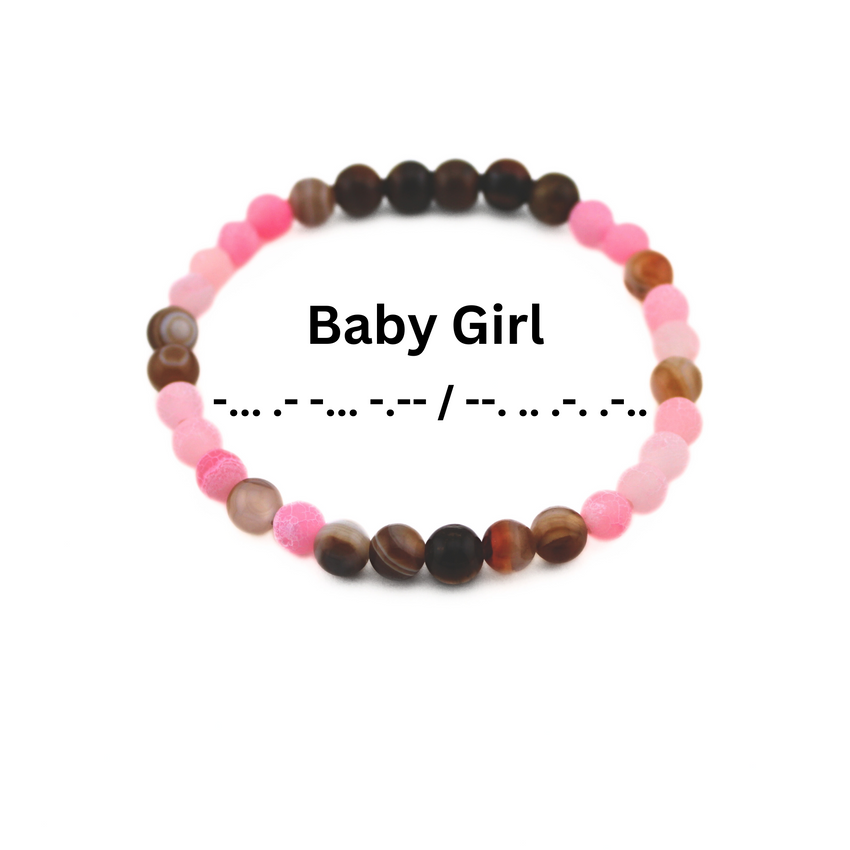 Morse Code Bracelet Set, Daddy, Baby Girl
