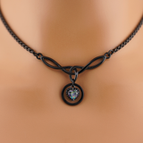 Black Celtic O Rainbow Heart Day Collar – Submissive Jewelry