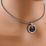 Witchy Submissive Day Collar – Black Druzy Quartz Agate Star