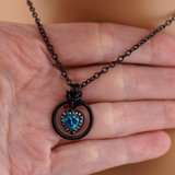 Blue Crystal Heart Submissive Day Collar