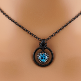 Blue Crystal Heart Submissive Day Collar