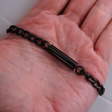 New Swivel Style Hidden Key Black Cuban Chain Bracelet